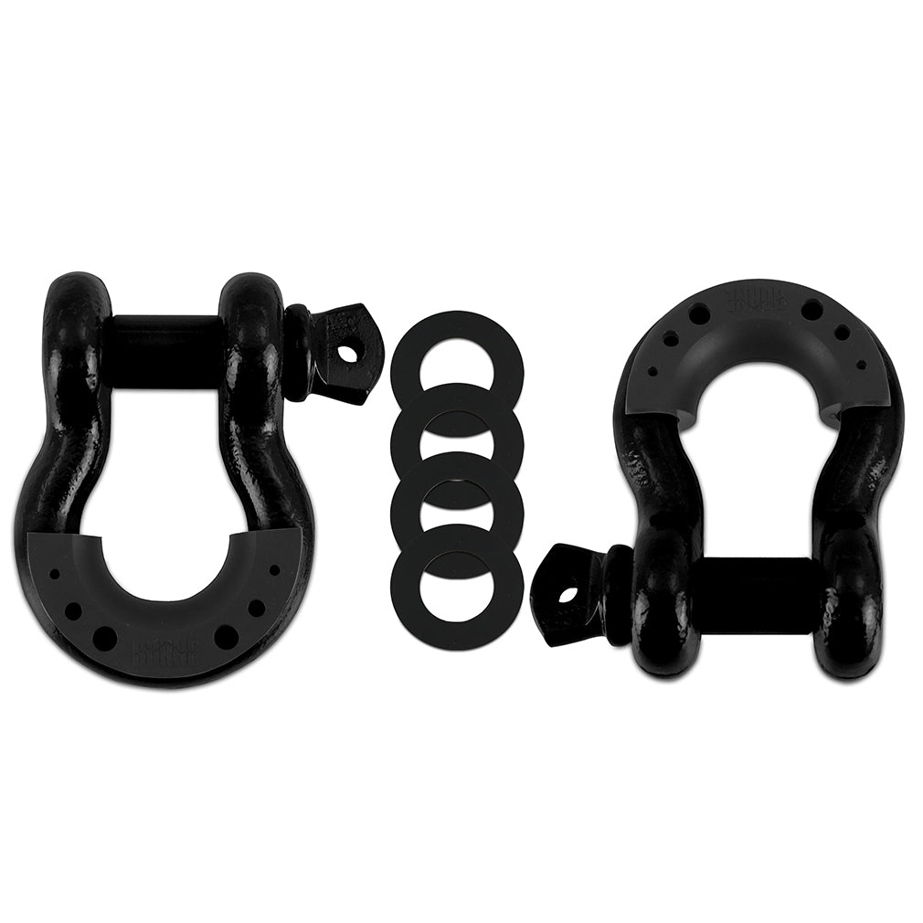 Mishimoto BNDR-BK 3/4" Steel D-Ring Shackle Set 2 Pieces Black  BNDR-BK