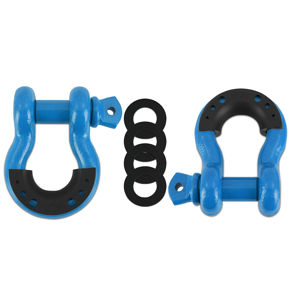 Mishimoto BNDR-BL 3/4" Steel D-Ring Shackle Set 2 Pieces Blue  BNDR-BL