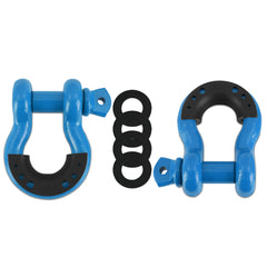 Mishimoto BNDR-BL 3/4" Steel D-Ring Shackle Set 2 Pieces Blue  BNDR-BL