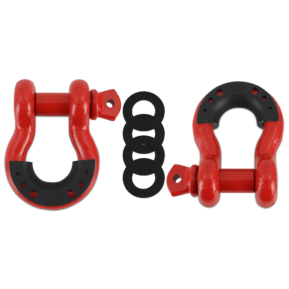 Mishimoto BNDR-RD 3/4" Steel D-Ring Shackle Set 2 Pieces Red  BNDR-RD