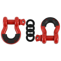 Mishimoto BNDR-RD 3/4" Steel D-Ring Shackle Set 2 Pieces Red  BNDR-RD