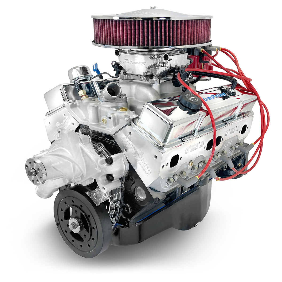BluePrint Engines 350 ci Small Block GM style drop in ready Engine - dressed longblock w/ EFI BP350CTFD