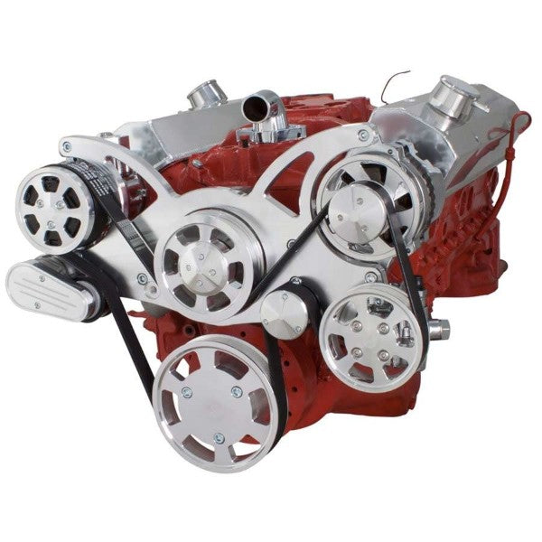 BluePrint Engines SBC FRONT ACCESSORY DRIVE, FULL SERPENTINE W/ ALT, PS, WP, AC, BRACKETS, BOLTS BPP350FDACPS4
