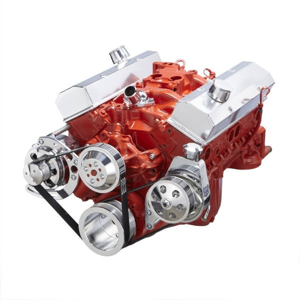 BluePrint Engines SBC FRONT ACCESSORY DRIVE, DUAL-BELT QUICK SERPENTINE W/ ALT, PS, WP, BRACKETS, BOLTS BPP350FDPS3