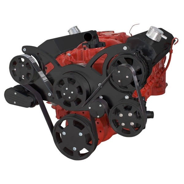 BluePrint Engines SBC FRONT ACCESSORY DRIVE, FULL SERPENTINE W/ ALT, PS, WP, BRACKETS, BOLTS BPP350FDPS4BK