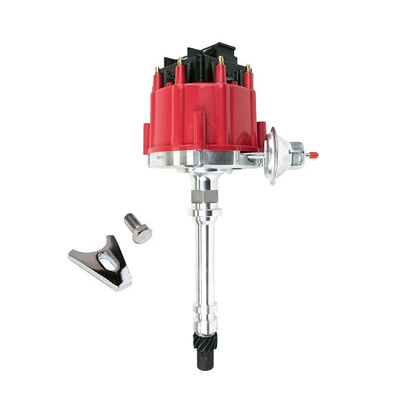 BluePrint Engines HEI DISTRIBUTOR, CHEVY SB/BB, V8 ENGINE, 65K VOLT COIL, BLACK DUST COVER, RED CAP BPP350RBK