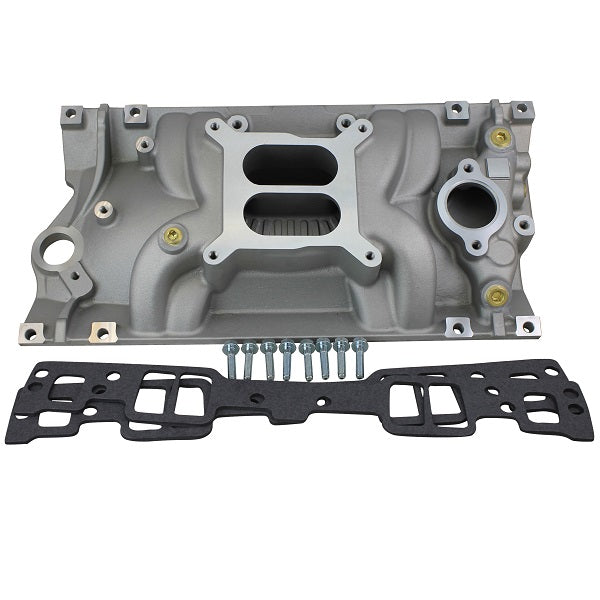 BluePrint Engines BluePrint Engines SBC Intake Manifold Kit, Dual Plane, Aluminum, Natural, Square Bore, Chevy, Small Block, Vortec BPP350VINT