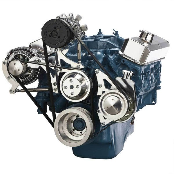 BluePrint Engines SB MOPAR FRONT ACCESSORY DRIVE, DUAL-BELT QUICK SERPENTINE W/ ALT, PS, WP, AC, BRACKETS, BOLTS BPP360FDACPS3