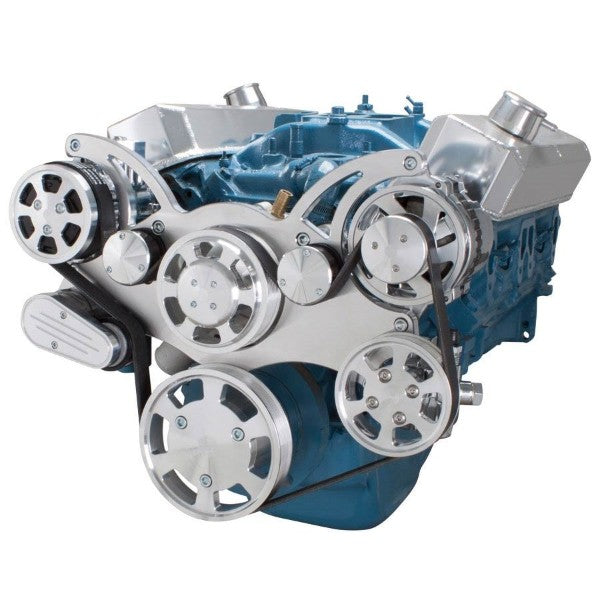 BluePrint Engines SB MOPAR FRONT ACCESSORY DRIVE, FULL SERPENTINE W/ ALT, PS, WP, AC, BRACKETS, BOLTS BPP360FDACPS4