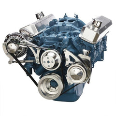 BluePrint Engines SB MOPAR FRONT ACCESSORY DRIVE, DUAL-BELT QUICK SERPENTINE W/ ALT, PS, WP, BRACKETS, BOLTS BPP360FDPS3