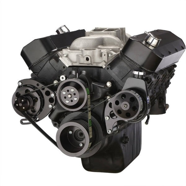 BluePrint Engines BBC (STD DECK) FRONT ACCESSORY DRIVE, DUAL-BELT QUICK SERPENTINE W/ ALT, PS, WP, BRACKETS, BOLTS BPP454FDPS3BK