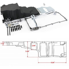 BluePrint Engines LS Oil Pan Swap Kit, Low Profile Oil Pan Kit for HotRod / Muscle Car Engine Swap, Black BPP81073BK