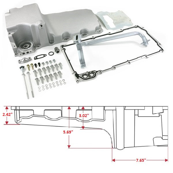 BluePrint Engines LS Oil Pan Swap Kit, Rear Sump Oil Pan Kit for  Muscle Car / Truck Engine Swap BPP81074