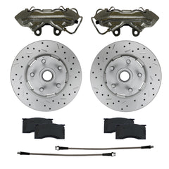 LEED Brakes Front Disc Brake Upgrade Kit with Drilled and Slotted Rotors and Zinc Plated Calipers CC0001RKX