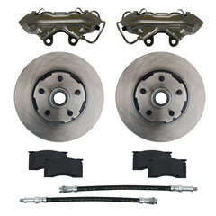 LEED Brakes Front Disc Brake Upgrade Kit with Plain Rotors and Zinc Plated Calipers CC0001RK