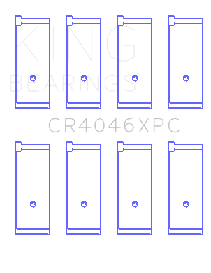 King Engine Bearings Inc CR4046XPC.026 CONNECTING ROD BEARING SET For HONDA B20B4, B20Z2, D16 SERIES, ZC, 16V