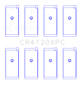 King Engine Bearings Inc CR4120XPC CONNECTING ROD BEARING SET For MITSUBISHI 4G63, 4G64 EVO I-IV, 1992->