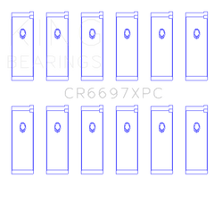 King Engine Bearings Inc CR6697XPC STDX CONNECTING ROD BEARING SET For NISSAN RB25DET, RB26DETT, 24V