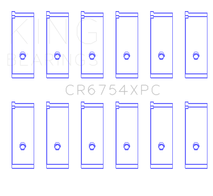 King Engine Bearings Inc CR6754XPC STDX CONNECTING ROD BEARING SET For TOYOTA 2JZGE, 2JZGTE, 24V 3.0L