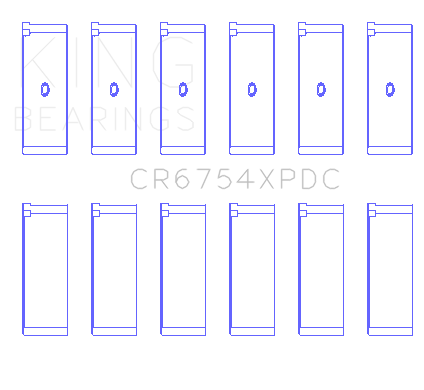 King Engine Bearings Inc CR6754XPDC STDX CONNECTING ROD BEARING SET For TOYOTA 2JZGE, 2JZGTE, 24V 3.0L