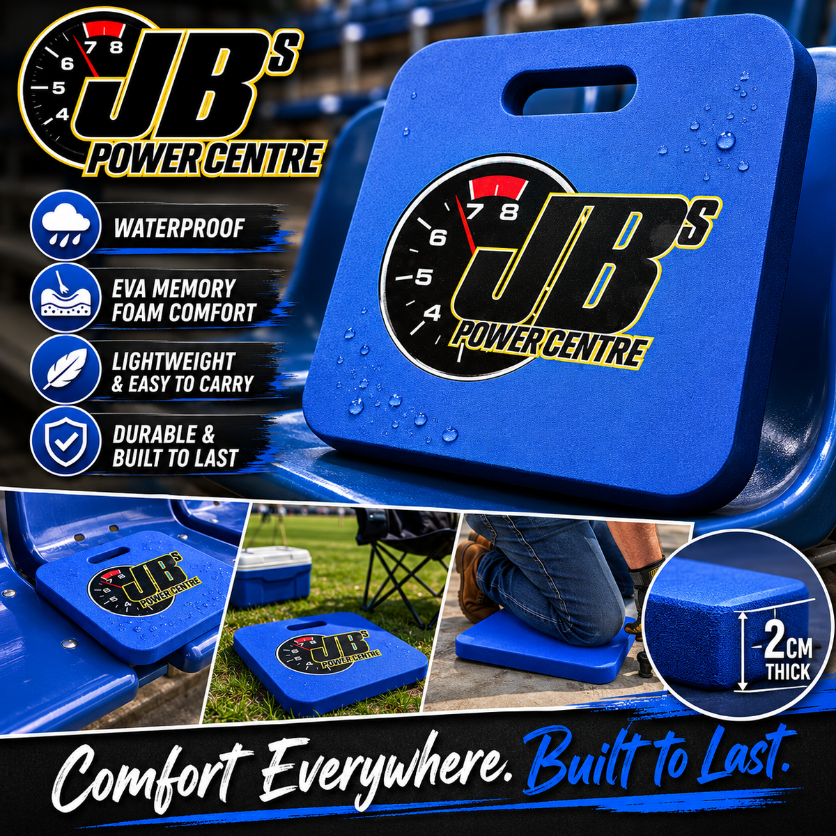 JBs Power Centre EVA Foam Stadium Seat Cushion / Kneeling Pad
