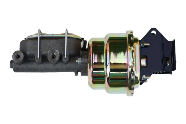 LEED Brakes E61A1 7 in Dual Power Booster , 1-1/8in Bore, side valve, disc/drum (Zinc)