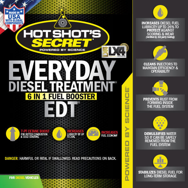 Hot Shots Secret EVERYDAY DIESEL TREATMENT 6-in-1 Fuel Booster - 4 OZ HSSEDT04