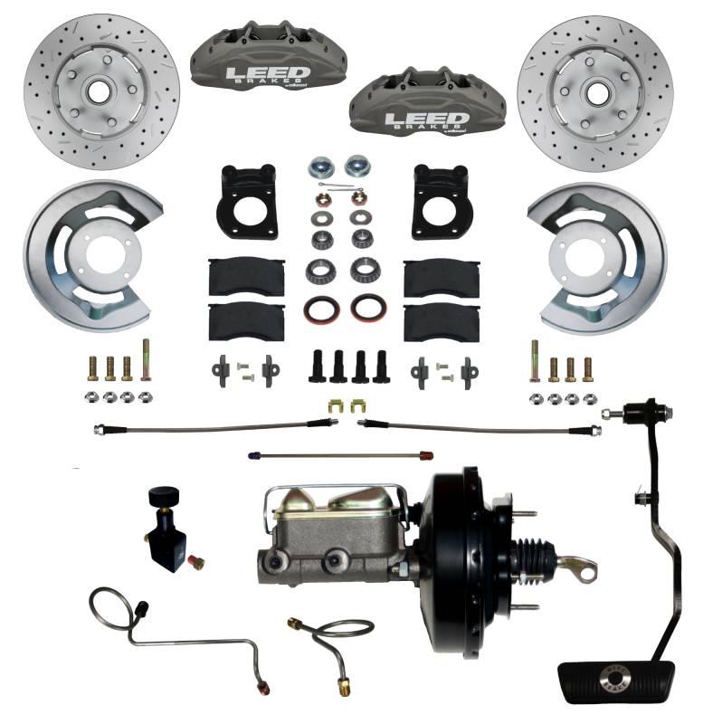 LEED Brakes MAXGRIP LITE 4 PISTON POWER DISC BRAKE CONVERSION 67-69 FORD  FC0006-3405AX