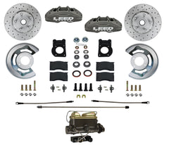 LEED Brakes Manual Front Disc Brake Conversion Kit with Drilled and Slotted Rotors and Anodized Calipers FC0005-4C7X