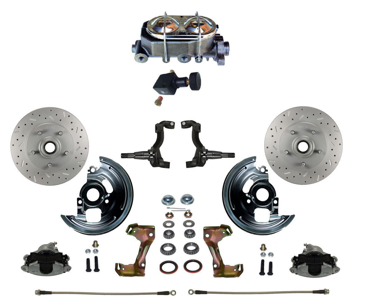 LEED Brakes FC1002-E05X Manual Front Disc Conversion Kit - Adj Valve - MaxGrip - Chrome