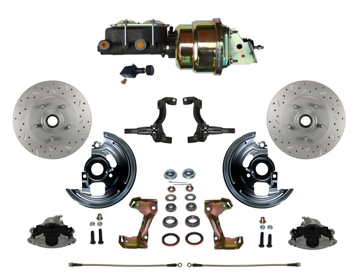 LEED Brakes FC1002-K105X Power Front Disc Kit - 7 in - Adj Valve - MaxGrip XDS - Zinc