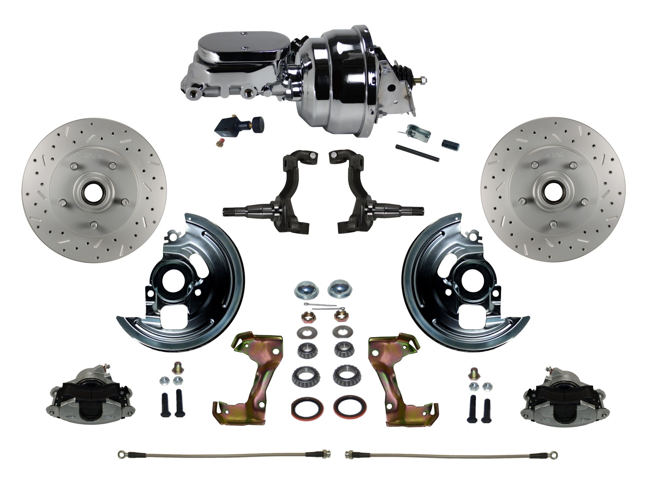 LEED Brakes FC1002-N605X Power Front Disc Kit - 8 in - Adj Valve - MaxGrip XDS - Chrome