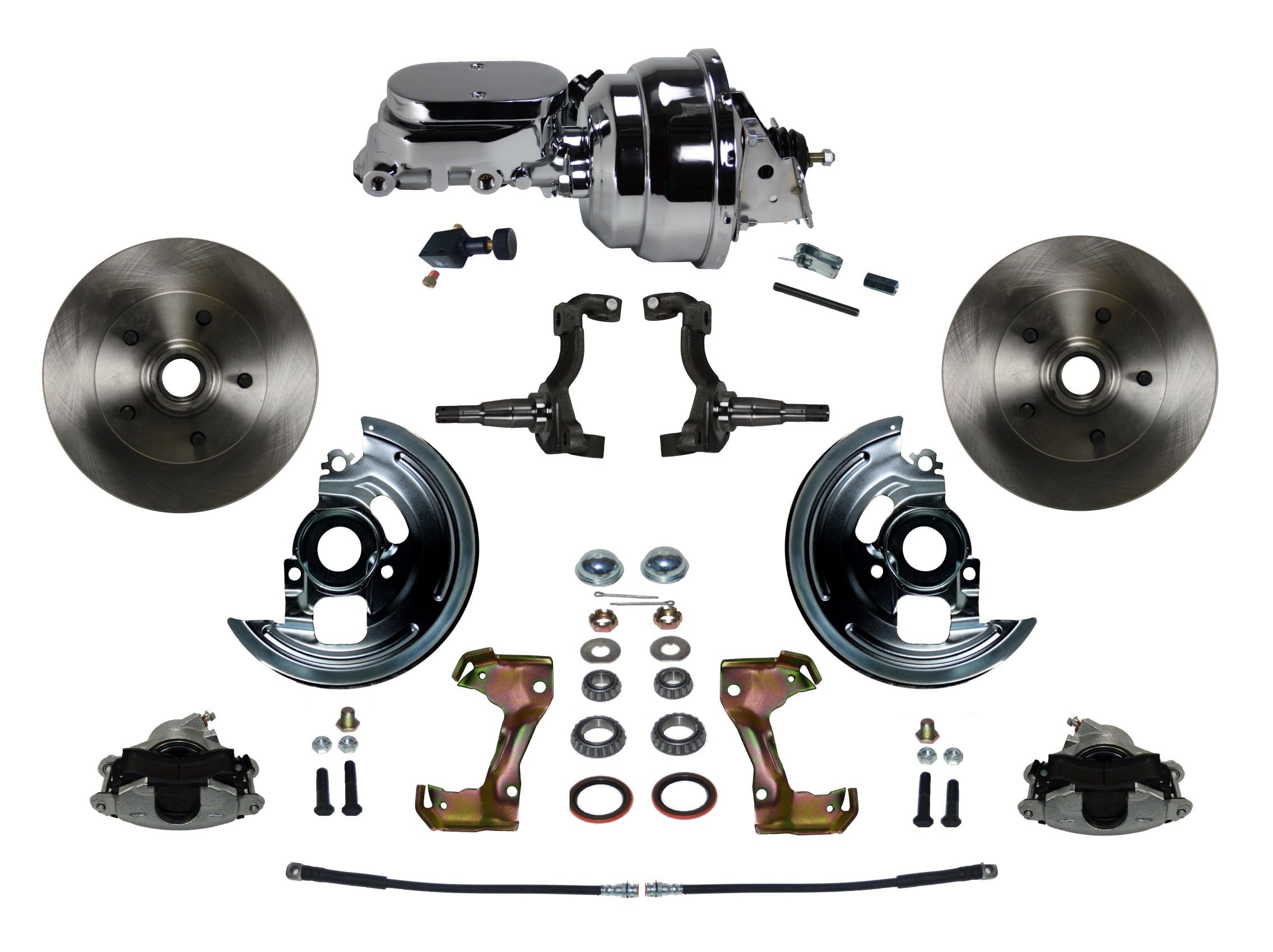 LEED Brakes FC1002-N605 Power Front Disc Kit - 8 in - Adj Valve - Chrome