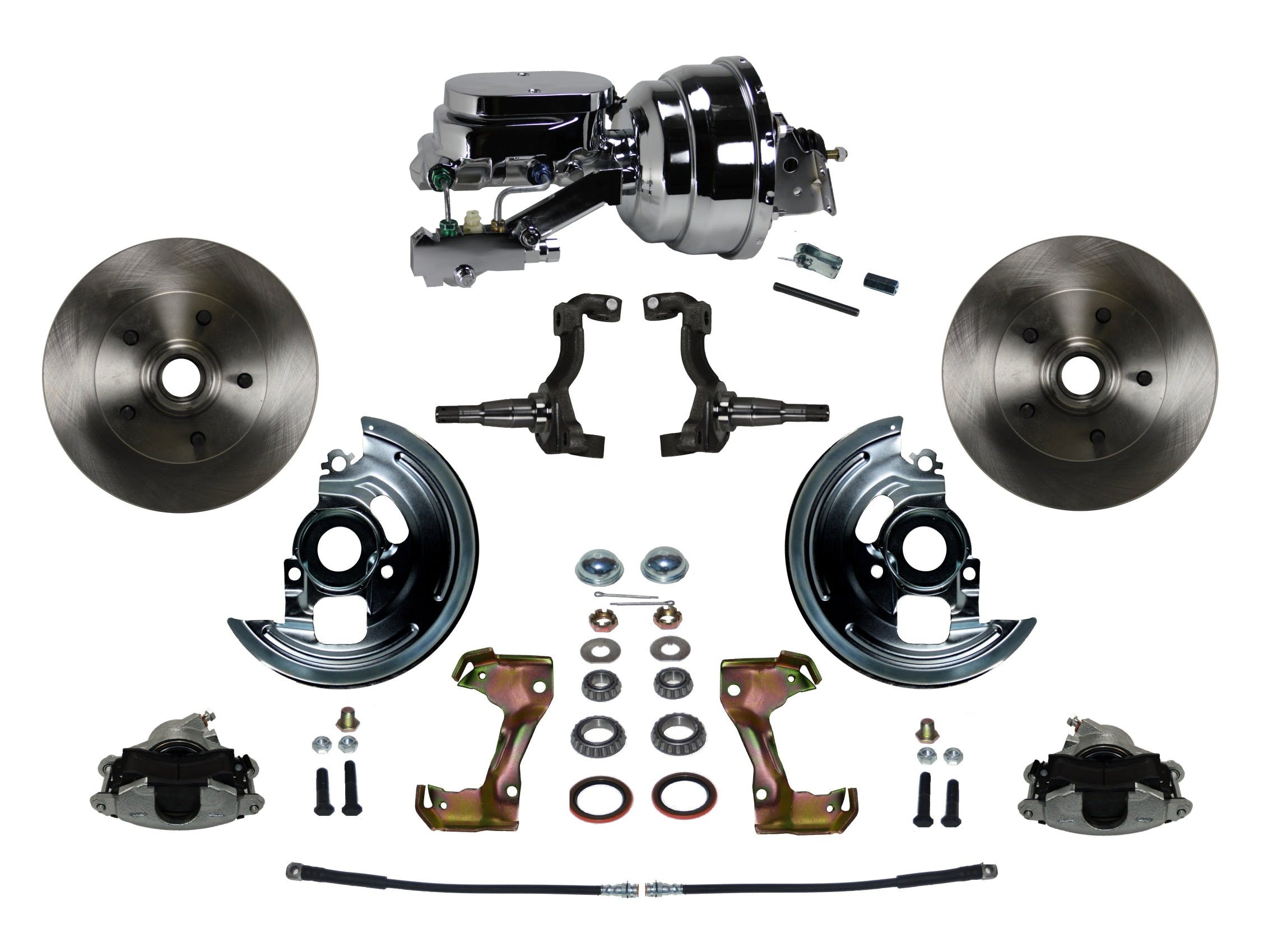 LEED Brakes FC1002-N6B2 Power Front Disc Kit - 8 in - Disc Drum - Chrome