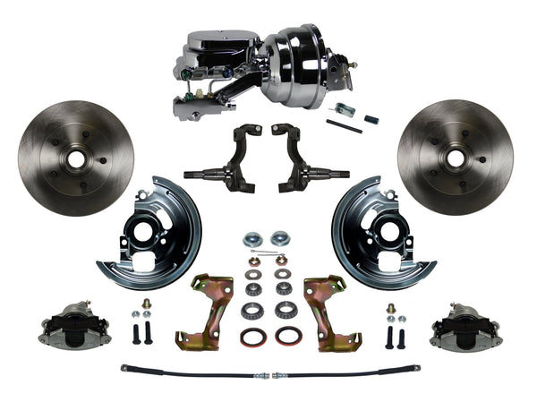 LEED Brakes FC1002-N6B2 Power Front Disc Kit - 8 in - Disc Drum - Chrome