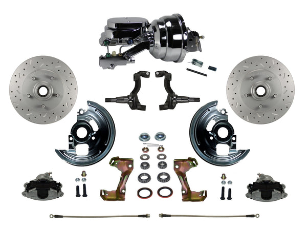 LEED Brakes FC1002-N6B4X Power Front Disc Kit - 8 in - Disc Disc - MaxGrip XDS - Chrome