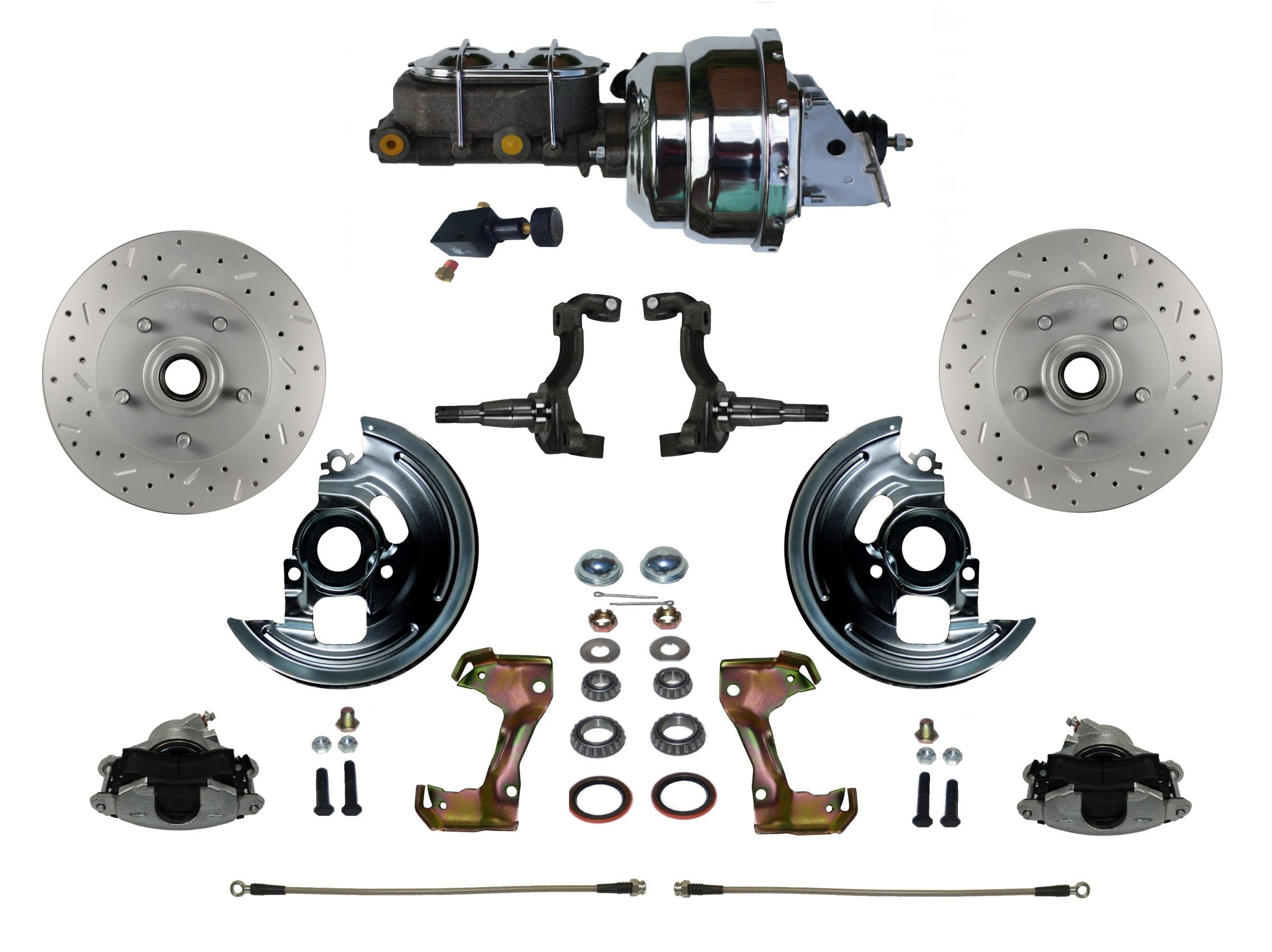 LEED Brakes FC1002-NB05X Power Front Disc Kit - 8 in - Adj Valve - MaxGrip XDS - Chrome