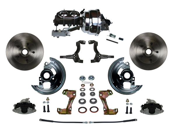 LEED Brakes FC1002-NBB2 Power Front Disc Kit - 8 in - Disc Drum - Chrome