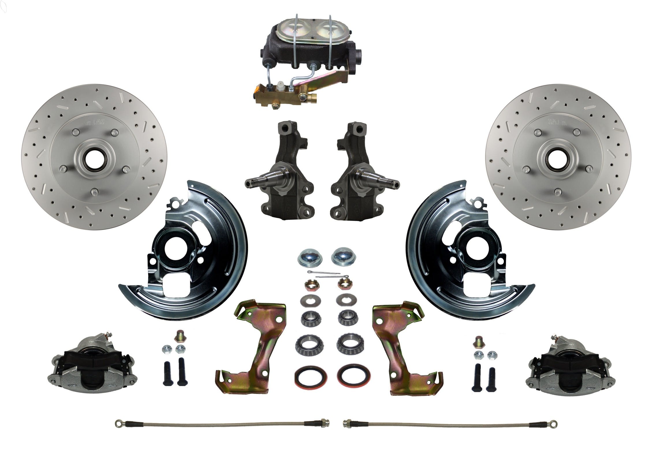 LEED Brakes FC1003-3A3X Manual Front Disc Conversion Kit - Disc/Disc  - MaxGrip XDS