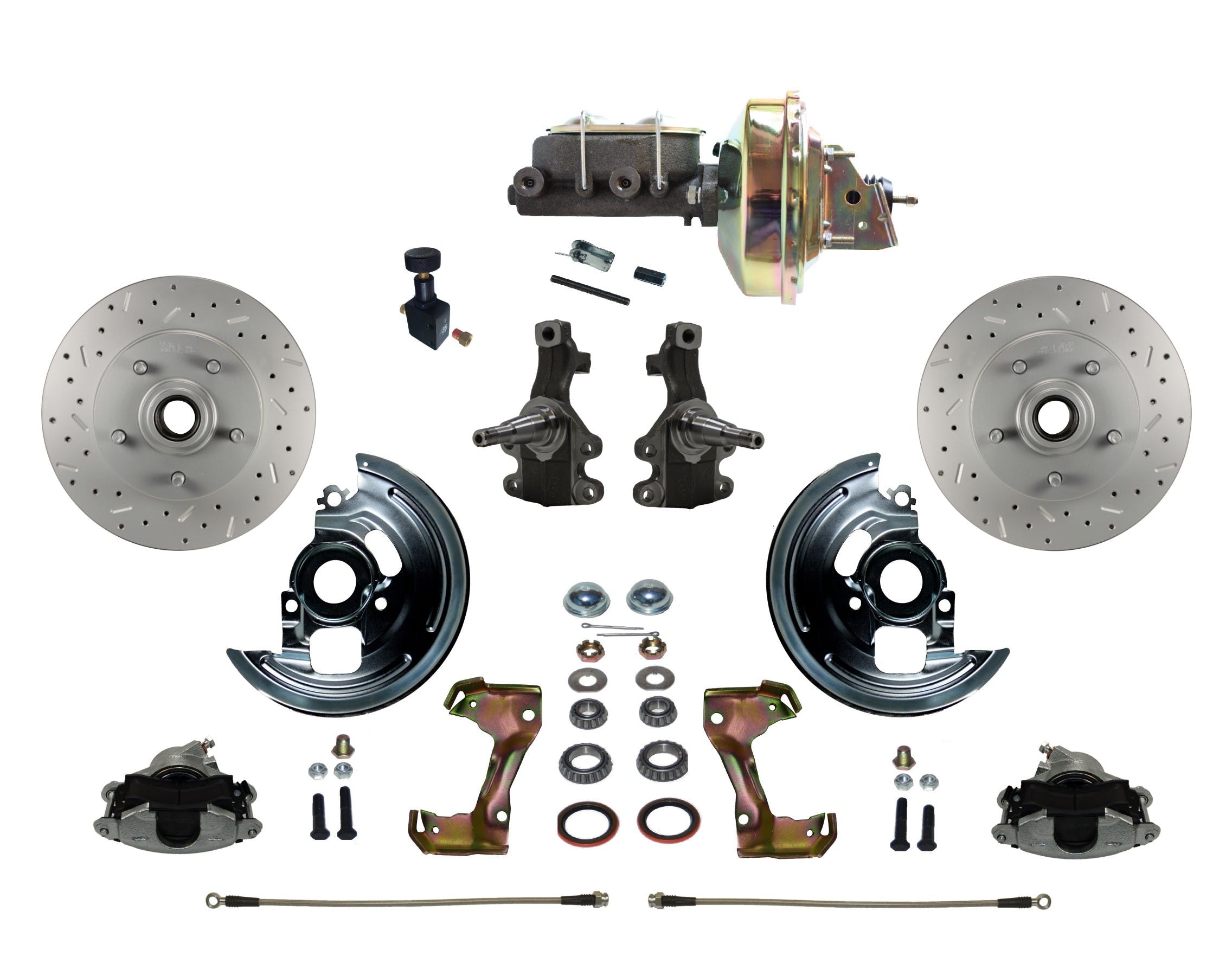 LEED Brakes FC1003-E105X Power Front Disc Kit - 9 in - Adj Valve - MaxGrip XDS - Zinc