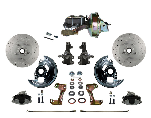 LEED Brakes FC1003-E1A1X Power Front Disc Kit - 9 in - Disc Drum - MaxGrip XDS - Zinc