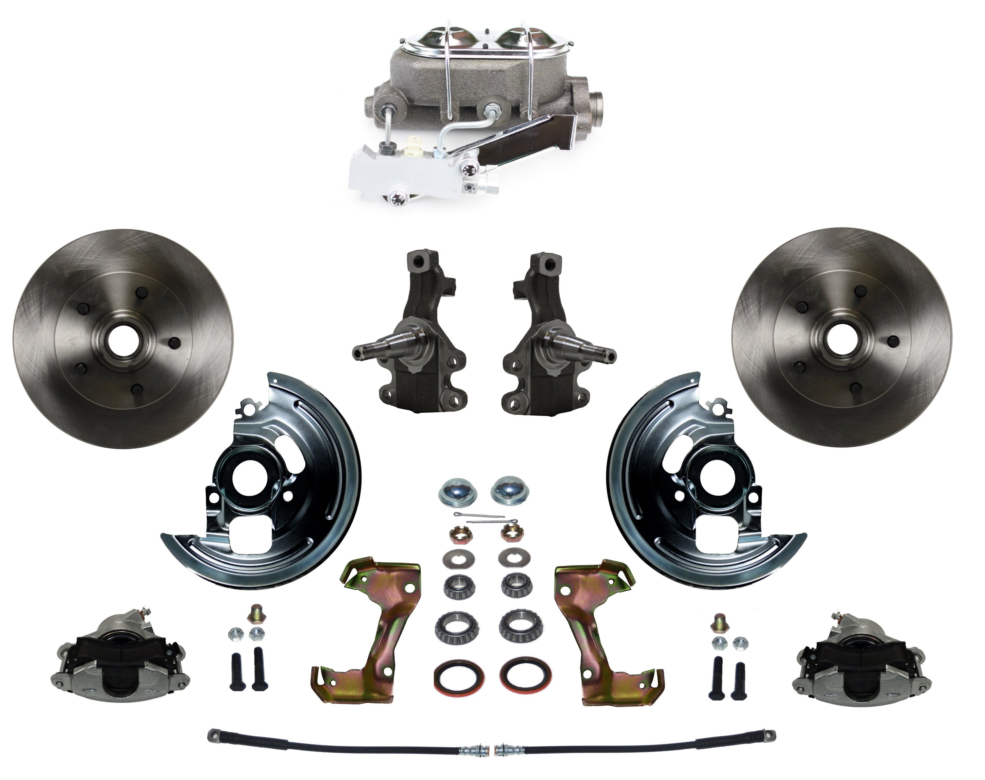 LEED Brakes FC1003-EA3 Manual Front Disc Conversion Kit - Disc Disc - Zinc