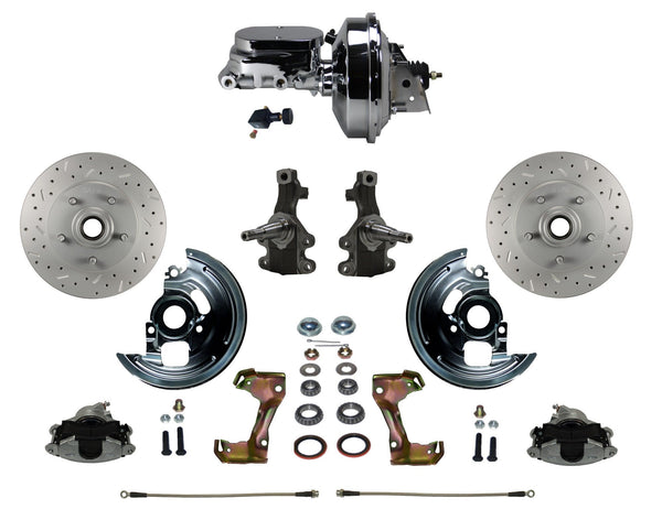 LEED Brakes FC1003-F605X Power Front Disc Kit - 9 in - Adj Valve - MaxGrip XDS - Chrome