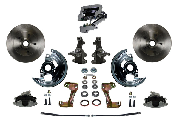 LEED Brakes FC1003-FA1 Manual Front Disc Conversion Kit - Disc Drum - Chrome