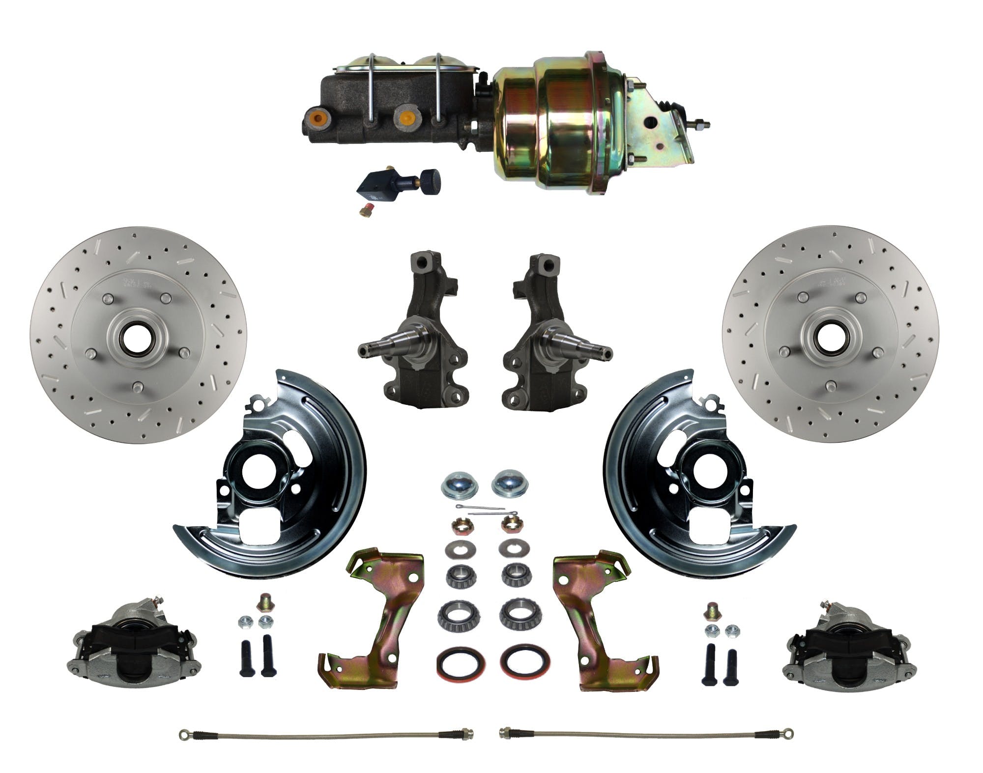 LEED Brakes FC1003-K105X Power Front Disc Kit - 7 in - Adj Valve - MaxGrip XDS - Zinc