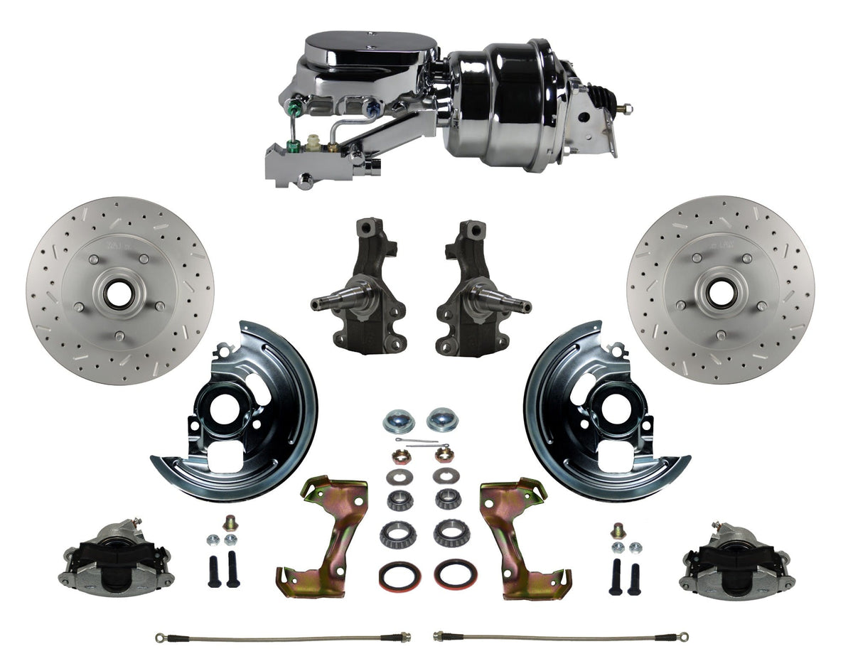 LEED Brakes FC1003-L6B4X Power Front Disc Kit - 7 in - Disc Disc - MaxGrip XDS - Chrome