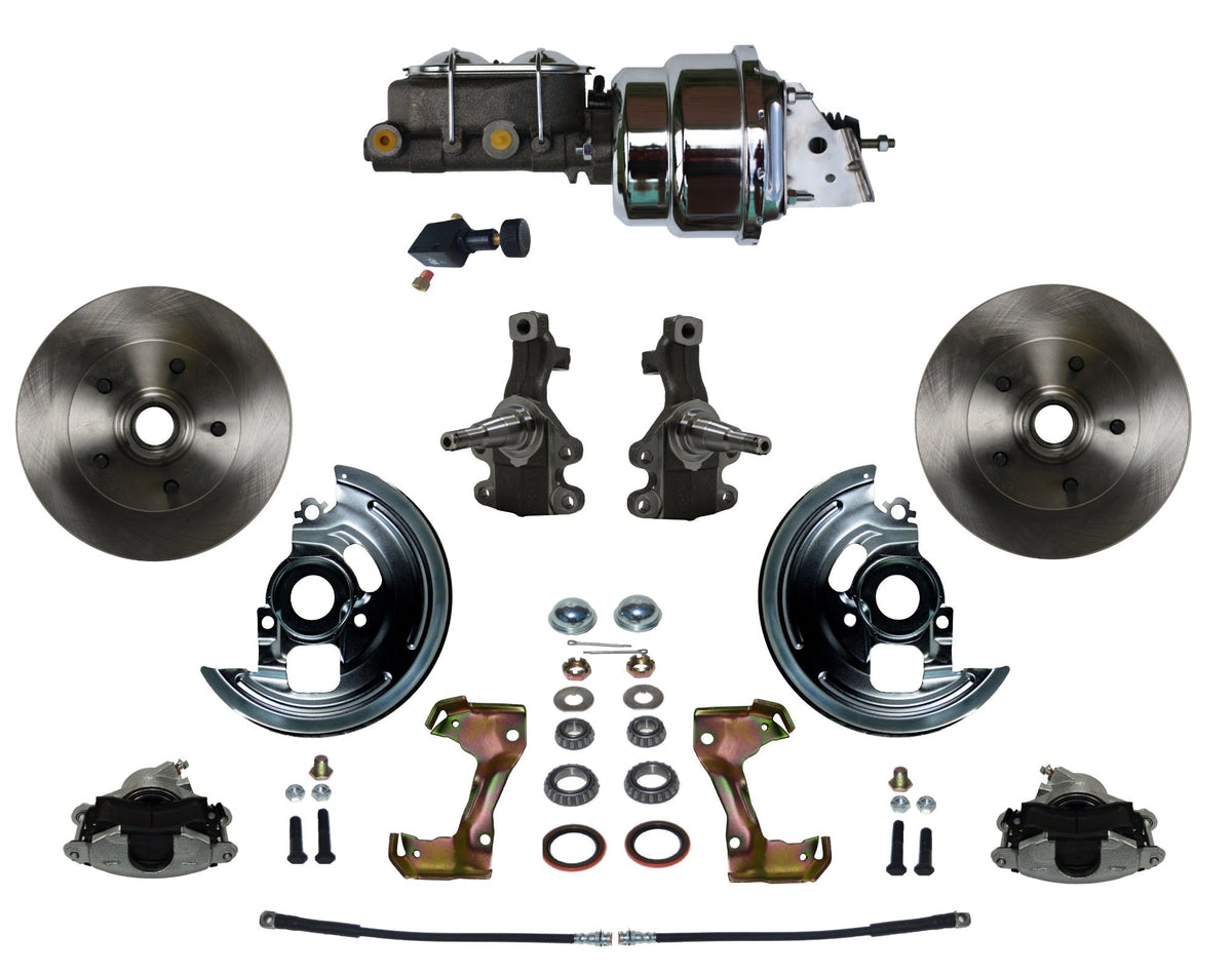 LEED Brakes FC1003-LB05 Power Front Disc Kit - 7 in - Adj Valve - Chrome