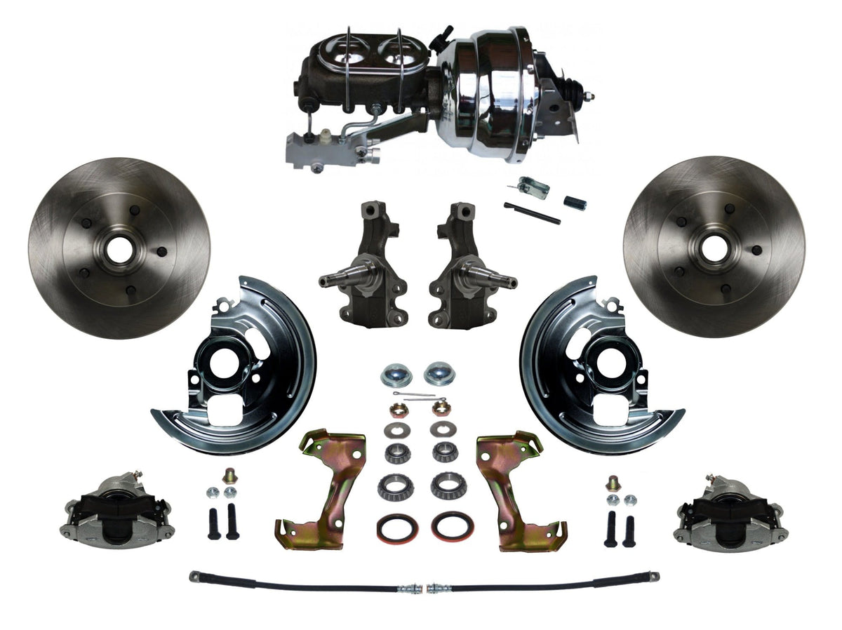 LEED Brakes FC1003-NBB4 Power Front Disc Kit - 8 in - Disc Disc - Chrome