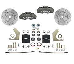 LEED Brakes Front Disc Brake Conversion Kit with Spindles, Drilled and Slotted Rotors and Anodized Calipers FC2004SMX