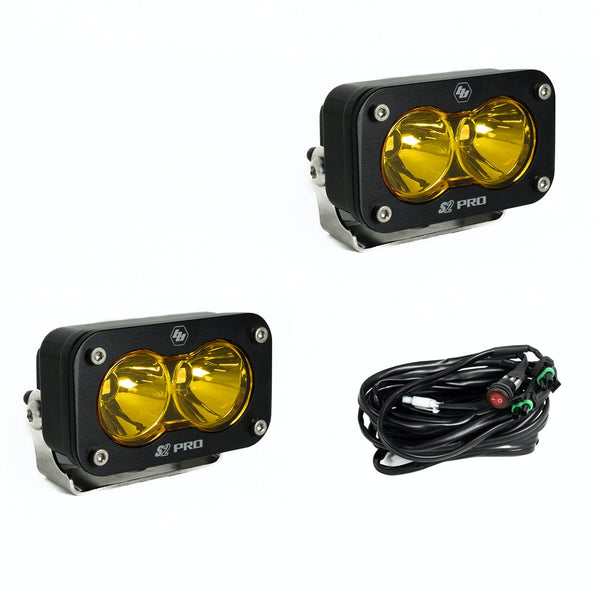 Baja Designs 487811 LED Light Pods Amber Lens Spot Pattern Pair S2 Pro Series